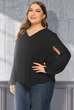 Load image into Gallery viewer, Plus Size Cutout Flounce Sleeve Blouse
