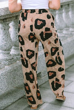 Load image into Gallery viewer, Leopard Drawstring Wide Leg Pants with Pockets
