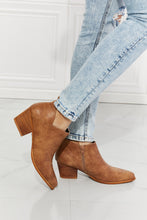 Load image into Gallery viewer, MMShoes Trust Yourself Embroidered Crossover Cowboy Bootie in Caramel
