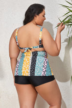 Load image into Gallery viewer, Plus Size Printed Crisscross Cutout Two-Piece Swim Set
