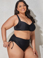 Load image into Gallery viewer, Plus Size Printed Drawstring Detail Bikini Set
