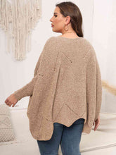 Load image into Gallery viewer, Plus Size Round Neck Batwing Sleeve Sweater
