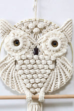 Load image into Gallery viewer, Hand-Woven Owl Macrame Wall Hanging
