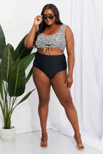 Load image into Gallery viewer, Marina West Swim Sanibel Crop Swim Top and Ruched Bottoms Set in Black
