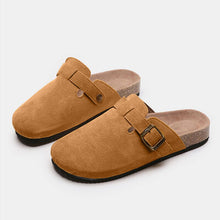 Load image into Gallery viewer, Suede Closed Toe Buckle Slide
