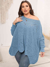 Load image into Gallery viewer, Plus Size Round Neck Batwing Sleeve Sweater
