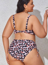 Load image into Gallery viewer, Plus Size Printed Drawstring Detail Bikini Set
