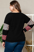 Load image into Gallery viewer, Plus Size Leopard Dropped Shoulder Long Sleeve T-Shirt
