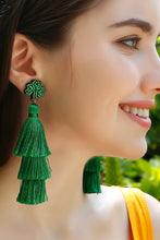 Load image into Gallery viewer, Shamrock Earrings with Tassel
