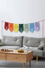 Load image into Gallery viewer, Rainbow Fringe Macrame Banner
