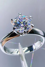 Load image into Gallery viewer, 925 Sterling Silver Moissanite 6-Prong Ring
