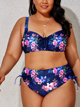 Load image into Gallery viewer, Plus Size Printed Drawstring Detail Bikini Set
