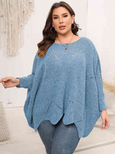 Load image into Gallery viewer, Plus Size Round Neck Batwing Sleeve Sweater
