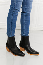 Load image into Gallery viewer, MMShoes Love the Journey Stacked Heel Chelsea Boot in Black
