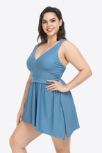 Load image into Gallery viewer, Plus Size Plunge Sleeveless Two-Piece Swimsuit
