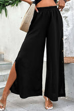 Load image into Gallery viewer, Button Detail Elastic Waist Wide Leg Pants
