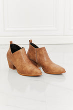 Load image into Gallery viewer, MMShoes Trust Yourself Embroidered Crossover Cowboy Bootie in Caramel
