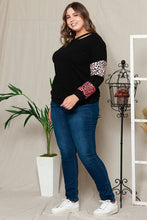 Load image into Gallery viewer, Plus Size Leopard Dropped Shoulder Long Sleeve T-Shirt
