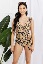 Load image into Gallery viewer, Marina West Swim Full Size Float On Ruffle Faux Wrap One-Piece in Leopard
