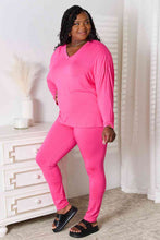 Load image into Gallery viewer, Basic Bae Full Size V-Neck Soft Rayon Long Sleeve Top and Pants Lounge Set
