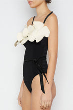 Load image into Gallery viewer, Contrast Flower Detail One-Piece Swimsuit
