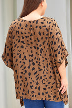 Load image into Gallery viewer, Plus Size Animal Print Handkerchief Hem Blouse
