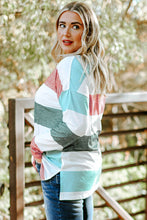 Load image into Gallery viewer, Plus Size Striped Slit Long Sleeve T-Shirt
