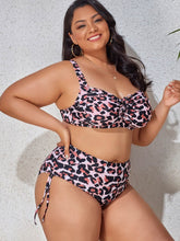 Load image into Gallery viewer, Plus Size Printed Drawstring Detail Bikini Set
