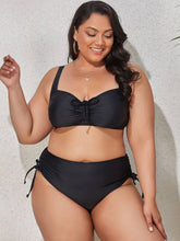 Load image into Gallery viewer, Plus Size Printed Drawstring Detail Bikini Set
